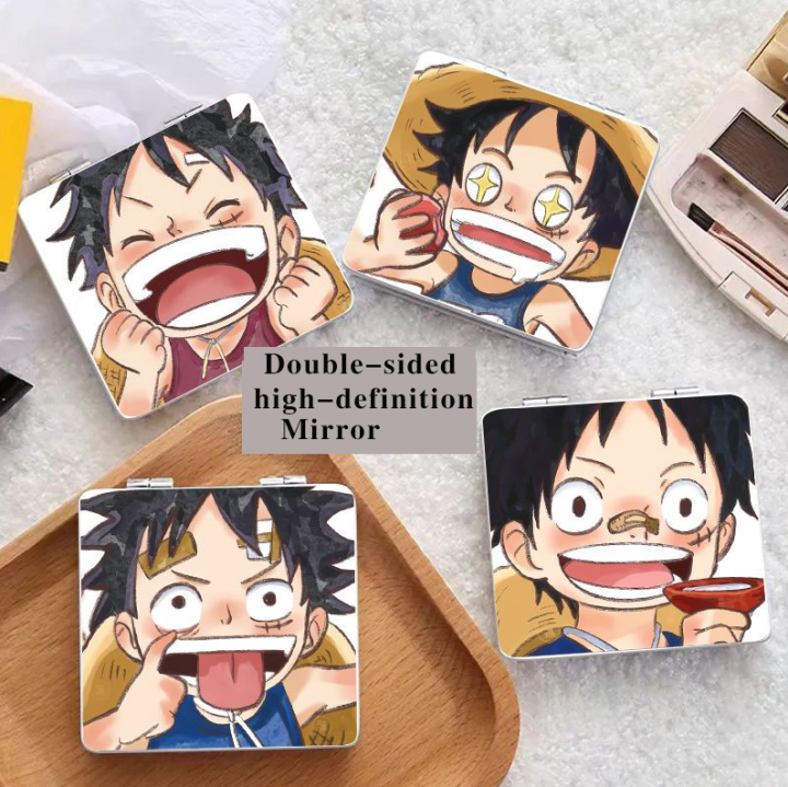 One Piece Luffy Student Portable Makeup Mirror Portable Folding HD ...