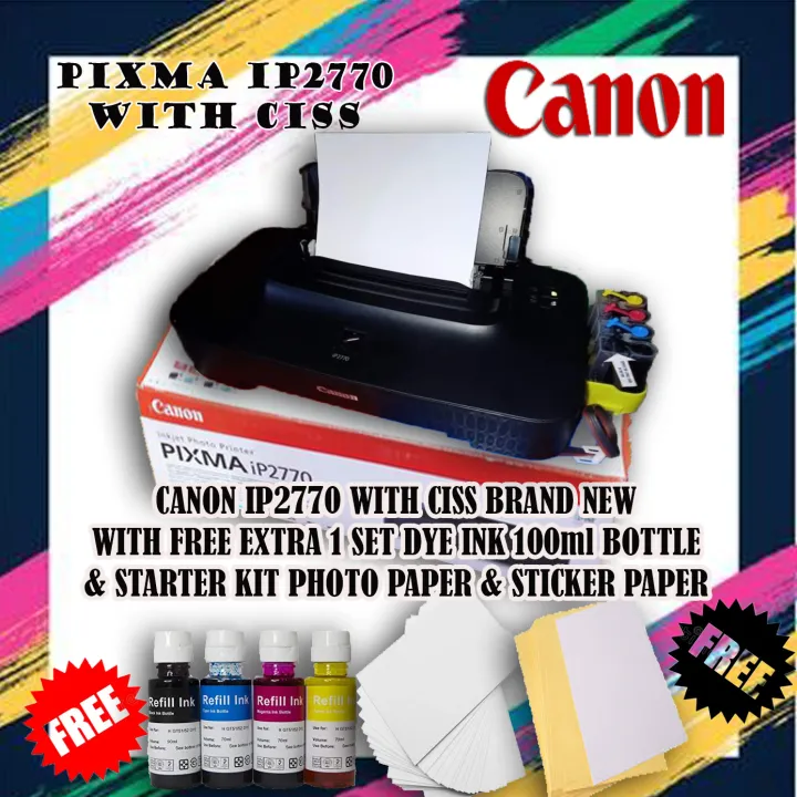 CANON PIXMA IP2770 INKJET PHOTO PRINTER Converted to CISS (Single