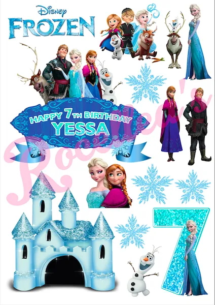 personalised frozen cake topper