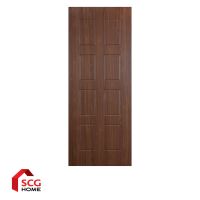 SCG HOME ประตูMDF ภายในปิด PVC PE02วอลนัท80X200 ไม่เจาะลูกบิด