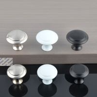 50Pcs Matte Black Stainless Steel White Furniture Cabinet Drawer Door Knob Mushroom Shaped