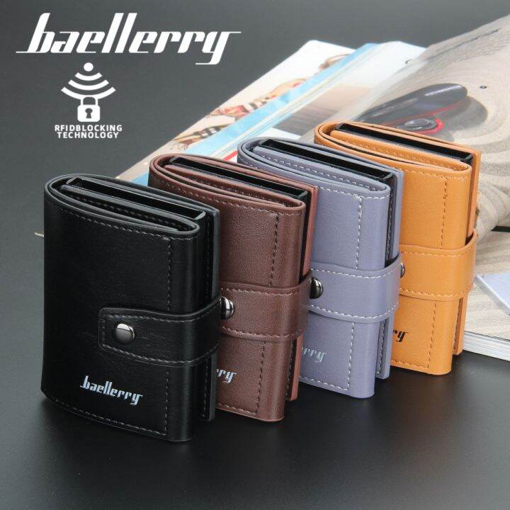 baellerry-กระเป๋าสตางค์สำหรับกระเป๋าใส่บัตรเครดิตแบบ-rfid-คุณภาพสูงเคสกระเป๋าหนังอะลูมิเนียมบางกระเป๋าเงินขนาดเล็กขนาดเล็ก