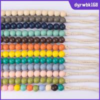 DYRWBK168 การติดตั้งแบบเจาะรูฟรี ม่านหัวเข็มขัด พู่ห้อยคอ หลายสี สายรัดผ้าม่านลูกปัดไม้ ของใหม่ ตกแต่งด้วยการตกแต่ง เชือกผูกผ้าม่าน บ้านในบ้าน