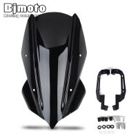 BJMOTO Motorcycle Windscreen For Kawasaki Z250 Z400 2019 2020 Windshield Wind Screen Shield with Mounting Holder Bracket