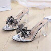 [Flying shoes]รองเท้าแตะส้นหนาผู้หญิงรองเท้าแบบใสลายเสือดาวส้น-Aliexpress ขนาดใหญ่42