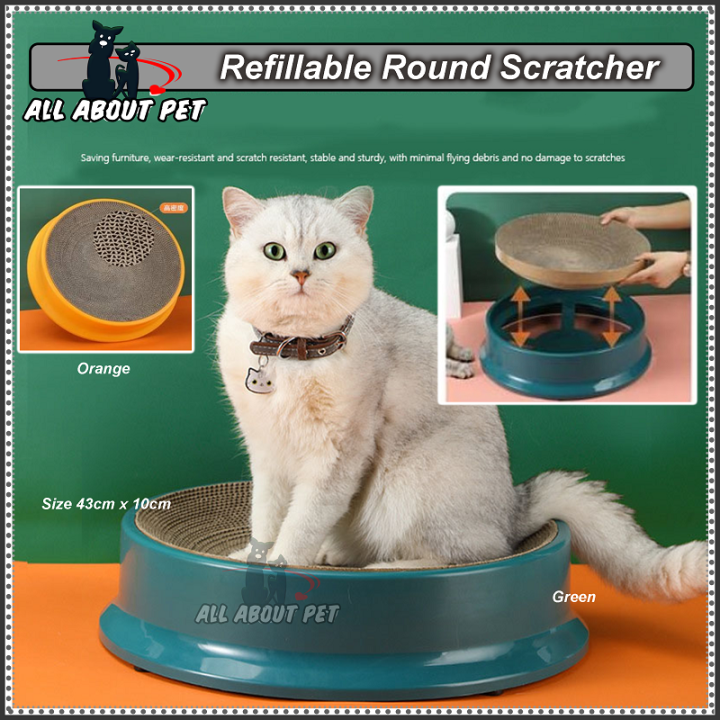 43Cm XL Cat Scratcher Board ,Papan Penggaruk Bulat ,Cat Scratcher