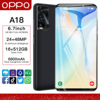 โทรศัพท์ OPPQ A18 เครื่องใหม่ 6.7 นิ้วโทรศัพท์มือถือของแท้รองรับ 2 ซิมสมาร์ทโฟน 4G/5G โทรศัพท์มือถือ RAM 16G + ROM 512G โทรศัพท์มือถือราคาถูก Android11.0 ออนไลน์ศึกษาการเล่นเกมโทรศัพท์ ชาร์จไว เมนูภาษาไทย