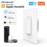 Zemismart สวิตช์ไฟอัจฉริยะแบบ WiFi,สวิตช์ปุ่มกด Alexa Echo Home ควบคุมชีวิตอัจฉริยะสวิตช์ไฟติดผนังที่เป็นกลางต้องใช้สวิตช์อัจฉริยะแบบเสาเดียวสวิตช์อัจฉริยะ2.4GHz Wi-Fi รีโมทและตัวควบคุมเสียงไม่ต้องใช้ฮับ