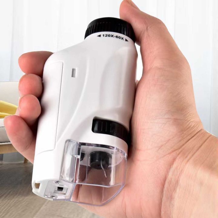 กล้องจุลทรรศน์มือถือสำหรับเด็กออปติคอลของเล่นเพื่อการศึกษาสำหรับเด็กวัยหัดเดิน