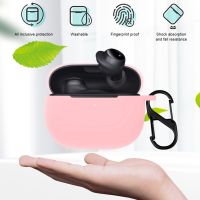 Liquid Silicone Headphone Box Case with Metal Hook Portable Headphone Case Cover All Inclusive Anti Shock for Redmi Buds 3 Lite Wireless Earbud Cases