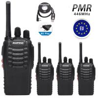 วิทยุสื่อสารสองทาง Baofeng 4ชิ้น PMR446 BF-88E รุ่นปรับปรุง888S UHF 446Mhz แบบพกพาที่ชาร์จพร้อมช่องยูเอสบีวิทยุสองทางสำหรับผู้ใช้ EU