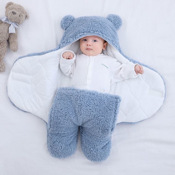 bm-ผ้าห่มห่อทารกแพ็กของตกแต่งฤดูใบไม้ร่วงฤดูหนาวหนาสำหรับทารกห่อตัวทารกอายุ0-3-6เดือนสำหรับทารกแรกเกิด-anti-startle