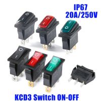 2Pcs 15A 250V/20A 125V AC Rocker Switch KCD3 Switch ON-OFF 2 Position 3 Pin Electrical equipment With Light Power Switch