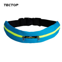 Tectop Sport Running Belt Outdoor Dual Pouch Slim Waist Bag Excise Waist Pack Runner Belt Fitness Workout Belt Fanny Pack for Running Jogging Walking