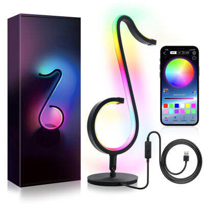 RGB โคมไฟผนังสมาร์ท LED ตกแต่งโต๊ะ Dimmable โคมไฟ APP ควบคุม Nightstand, Tiktok สื่อสตรีมมิ่งแสงโคมไฟของขวัญคริสต์มาส