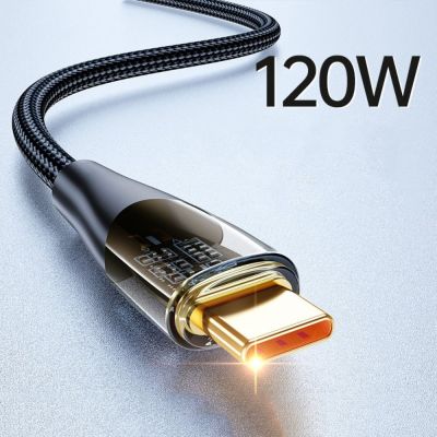 GEHW ชาร์จเร็วสุดๆ120W สายชาร์จเร็วชนิด C 120W 6A USB C สายข้อมูล1/1.5/2M ชาร์จเร็ว