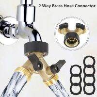 Brass Hose Splitter Adjustable Switch Valve Fitting Female Garden Waterin Connector Distributor for Plant Watering Rubber washer