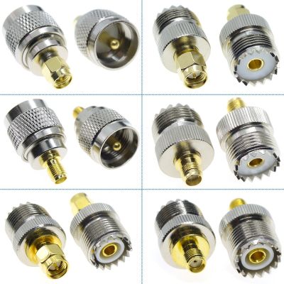 PL259 SO239 UHF PL-259 SO-239 To SMA Male Female Jack Plug Straight Connector UHF To SMA Male Female RF Coax Brass Electrical Connectors