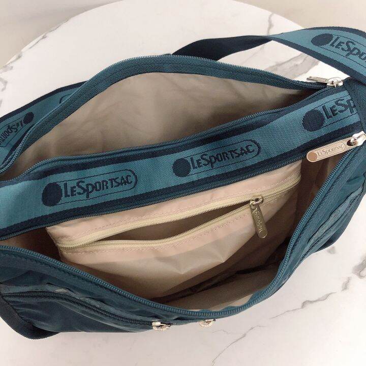 lesportsac-2023-กระเป๋าสะพายข้างแบบใหม่กระเป๋าสะพายข้างแบบลำลองแบบเรียบง่ายกระเป๋าใบใหญ่7507ใบใหญ่