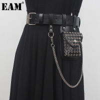 [EAM] Pu Leather Green Mini-bag Spliced Long Belt Personality Women New Fashion Tide All-match Spring Autumn 2022 1DE0258