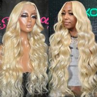 【LZ】✸  Brazilian 30 40 inches Body Wave 613 Honey Blonde HD Transparent Lace Front Human Hair Wigs Pre Plucked 13x6 Lace Frontal Wig