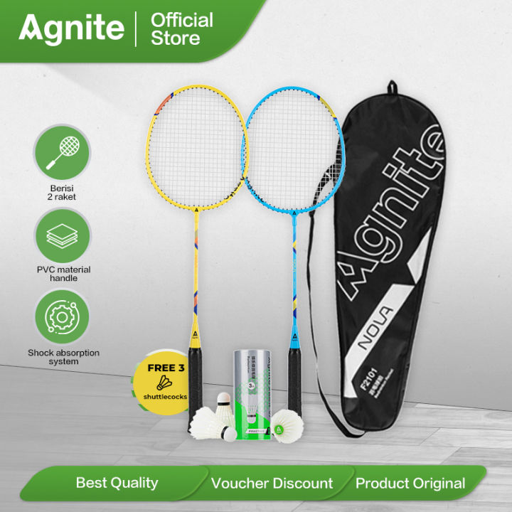 Agnite Badminton Racket / Raket Badminton / Raket Bulu Tangkis isi 2