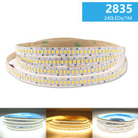 12V 24V 2835แถบไฟ LED 5M เทปไฟริบบิ้น120/240 LED สีขาว/สีวอร์มไวท์