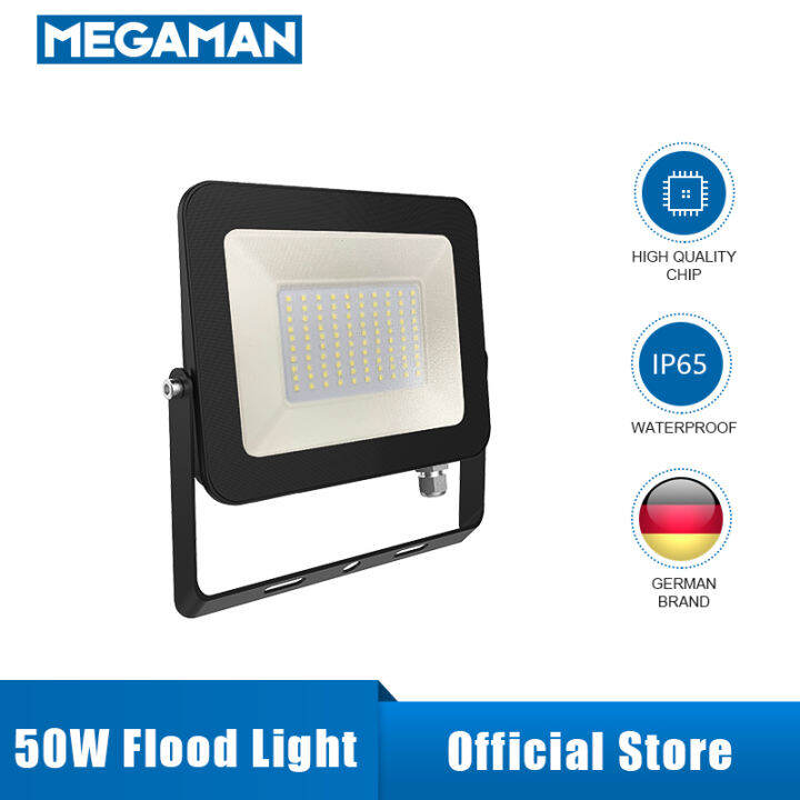 Megaman LED Floodlight 50W 3000K 6500K IP65 BK Waterproof Ideal For ...