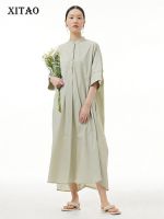 XITAO Dress Solid Casual Women Loose Dress