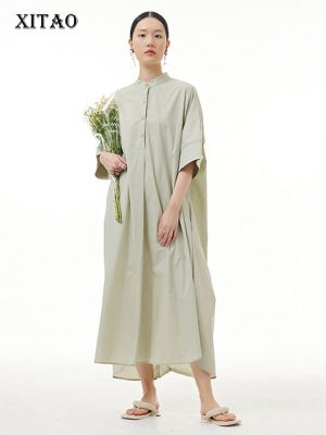 XITAO Dress Solid Casual Women Loose Dress