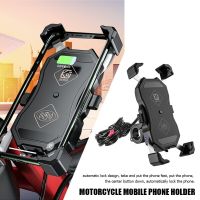 Motorcycle Phone Holder Car Cell Phone Support 15W Wireless + QC 3.0 USB Charger Phone GPS Mount Stand for iphone 14 pro max