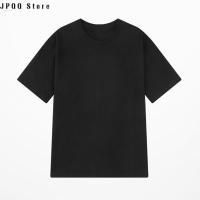 JPQQ Store 100% ผ้าฝ้ายบริสุทธิ์เสื้อยืดแขนสั้นพิมพ์ลายภาษาอังกฤษแบบเรียบง่ายเสื้อคู่ใส่ในช่วงฤดูร้อนเสื้อยาวถึงก้นเสื้ออเนกประสงค์สำหรับผู้ชาย