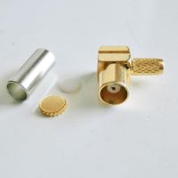 MCX Connector MCX Female 90 Degree Right Angle TYPE L plug Crimp For RG179 LMR100 RG316 RG174 Cable Brass RF Coax Adapter PTFE