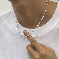 Small Pearl Beads Chain Short Choker Necklace for Men Trendy Beaded Chain Necklace on the Neck 2022 Fashion Jewelry Collar Gifts Fashion Chain Necklac