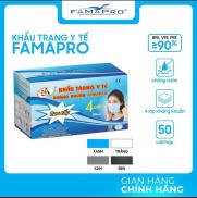 HCMGIÁ TẠI XƯỞNG Khẩu trang y tế 4 lớp Famapro hộp 50 cái màu xanh màu xám