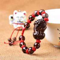 Ice Obsidian Pixiu Beads Bracelet Hand knotting Women Bangle Jewelry Chinese Fashion Charm Natural Gifts Gemstone Jade Amulet