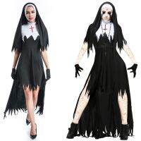 New Nun Cosplay Costumes Vampires Devil Cosplay Clothing Hat Skirt Gloves Necklace Halloween Carnival Women Female Party Gift