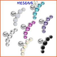 HESONG 1Pcs แฟชั่น 16G ผู้หญิง คริสตัล เจมส์ โอปอล เจาะหู เครื่องประดับร่างกาย ต่างหูสตั๊ด กระดูกอ่อน Helix Tragus