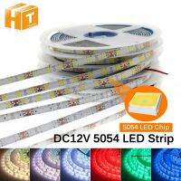 {ItalyNest shop}หลอดไฟแถบไฟ LED,ริบบิ้นยืดหยุ่น RGB 5050 5054 SMD ริบบิ้นยืดหยุ่น Fita ไฟ LED CCT 5M 60 Led/m กันน้ำเทปไดโอด DC12V