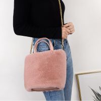 ZZOOI Retro Winter Faux Fur Leather Ladies Small Handbags Luxury Designer Crossbody Bag for Women Fashion Female Plush Shoulder Bags