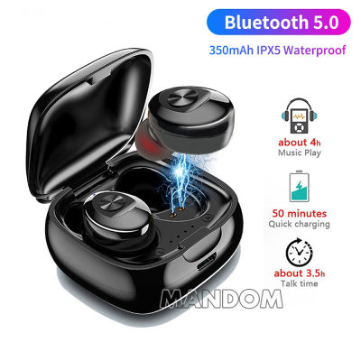 หูฟังบลูทูธ 5.0+EDR TWS หูฟังไร้สาย กันน้ำIPX7 หูฟังกีฬา หูฟังออกกำลังกาย หูฟังคู่ Bluetooth 5.0 แบบสัมผัสพร้อมกล่องชารจ์ หูฟังเกมมิ่ง Earbuds หูฟังsports ใช้ได้กับมือถือทุกรุ่นที่มีบลูทูธ