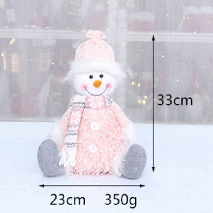 christmas-pink-stretchable-santa-claus-snowman-plush-dolls-toy-baubles-xmas-decoration-ornament-craft-gift-home-decors