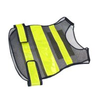 Black Mesh High Visibility Safety Vest Security Vest with Lime Reflective Stripes