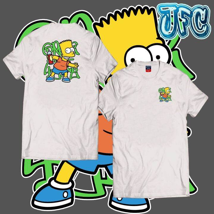 Bart Simpson T Shirt Unisex Cotton Back To Back Print Lazada Ph 5404