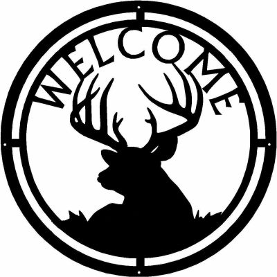Deer Buck Head /Deer Family /Bear and Cub /Elk Head Welcome Sign - 12.5" Round Home Decor