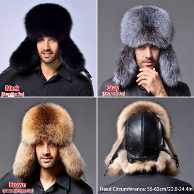 Only หมวกหนังแกะ แต่งขนเฟอร์เทียม กันลม สไตล์รัสเซีย แฟชั่นฤดูหนาว สําหรับผู้ชาย เล่นสกี ล่าสัตว์