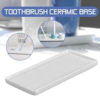 [HOT] Creative Bathroom Toothbrush Ceramic Base White Porcelain Trays Rectangle Holder Stand Sanitary Storage Bathroom Accessories