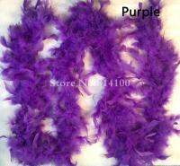 สีม่วงไก่ Feather Strip ตุรกี Feather Boa สำหรับเสื้อผ้าอุปกรณ์เสริมเสื้อผ้าอุปกรณ์เย็บผ้าสำหรับผ้าน่ากลัว2หลา Lot