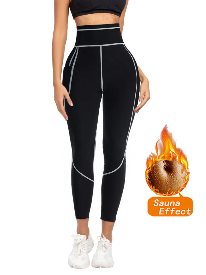 NINGMI Hot Sauna Pant High Waist Capris with Tummy Control Belt