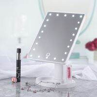 mhfsuper Large LED Mirror กระจกแต่งหน้าแบบมีไฟ สีขาว 	กระจก แต่งหน้า ดำ ชมพู รุ่น XR-1608-10B-J1